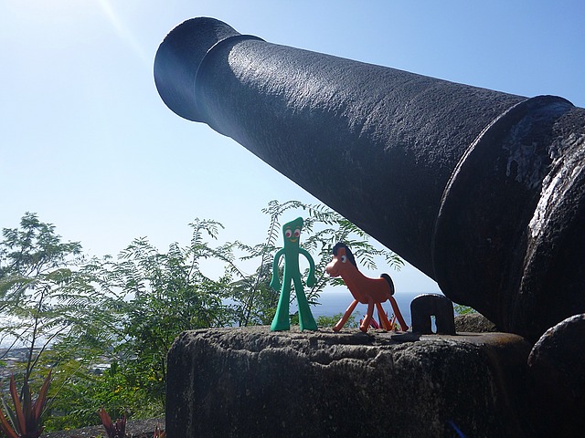 Jack's Walk Trail and little visitors - Gumby and Pokey. Obviously this was a good defensive vantage point on Dominica